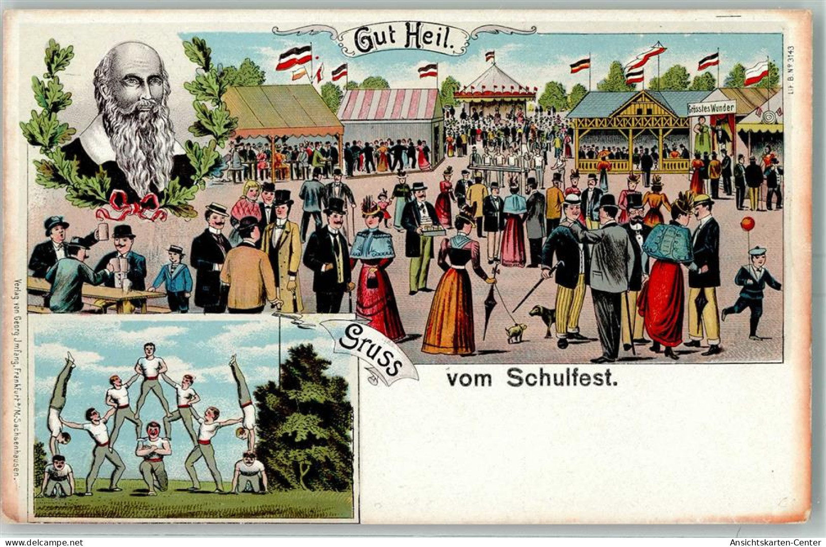 13425711 - Gut Heil  Gruss Aus Vom Schulfest Jahrmarkt AK - Historical Famous People