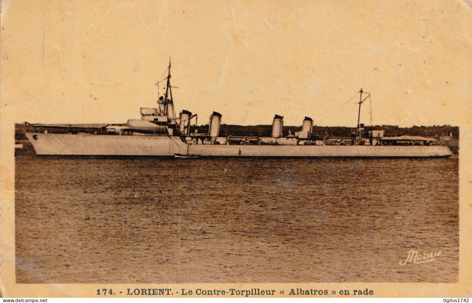 Le Contre Torpilleur "Albatros" En Rade Lorient (Bâtiment De Guerre) - Ausrüstung