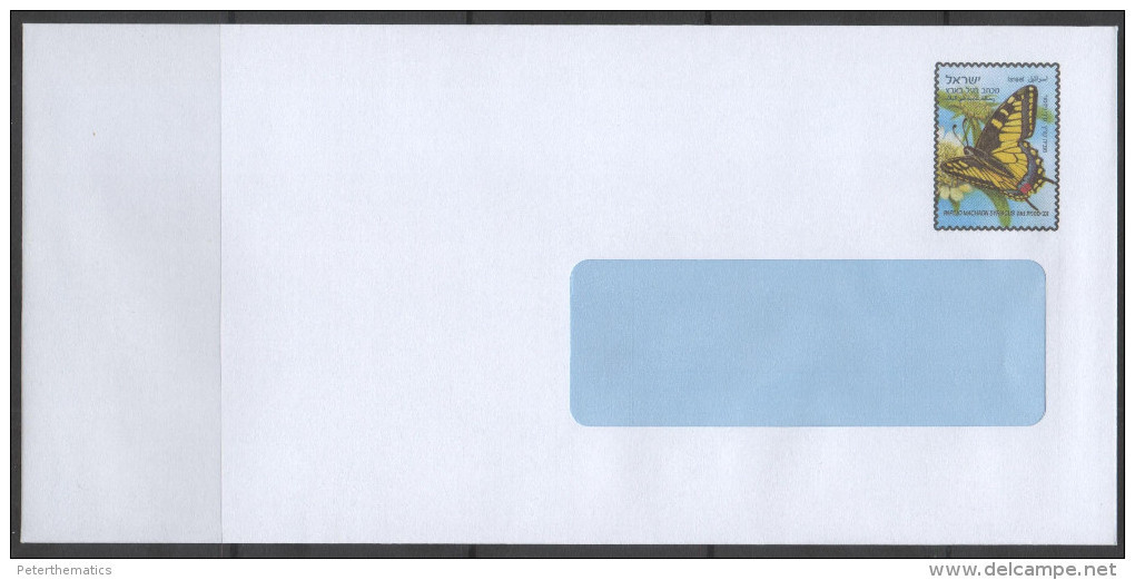 ISRAEL ,2014, PRESTAMPED WINDOW ENVELOPE, INSECTS,BUTTERFLIES, MINT, NICE POSTAL STATIONERY - Papillons