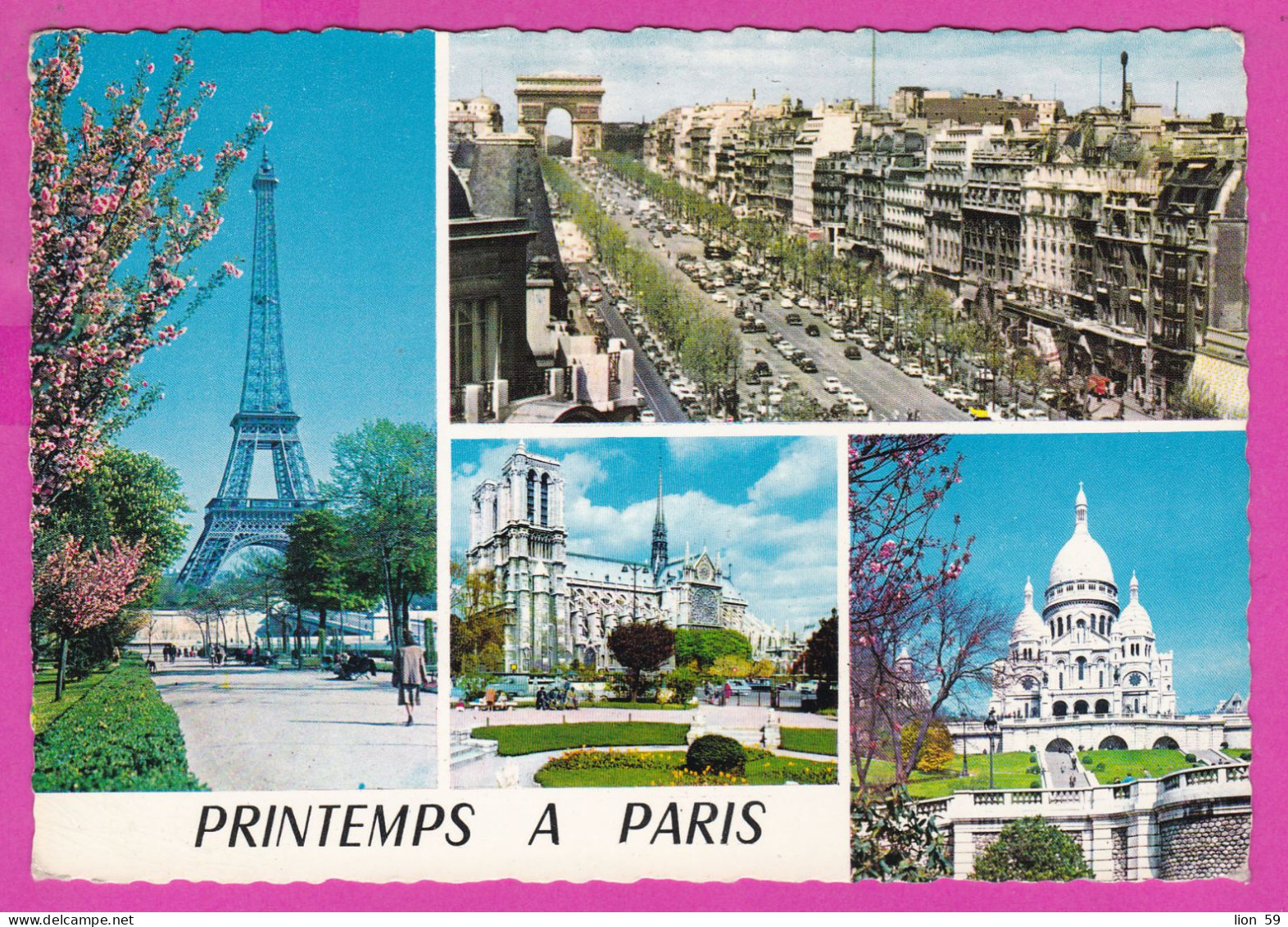 294270 / France - Paris L'Arc De Triomphe Eiffel Tower PC 1965 USED 0.30+0.30 C. Coq De Decaris ,Flamme Le Cadeau Prefer - 1962-1965 Cock Of Decaris