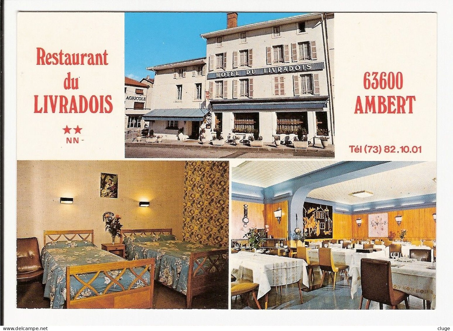 63 -  AMBERT - Hôtel Restaurant Du Livradois - Mr Et Mme Parrain - Ambert