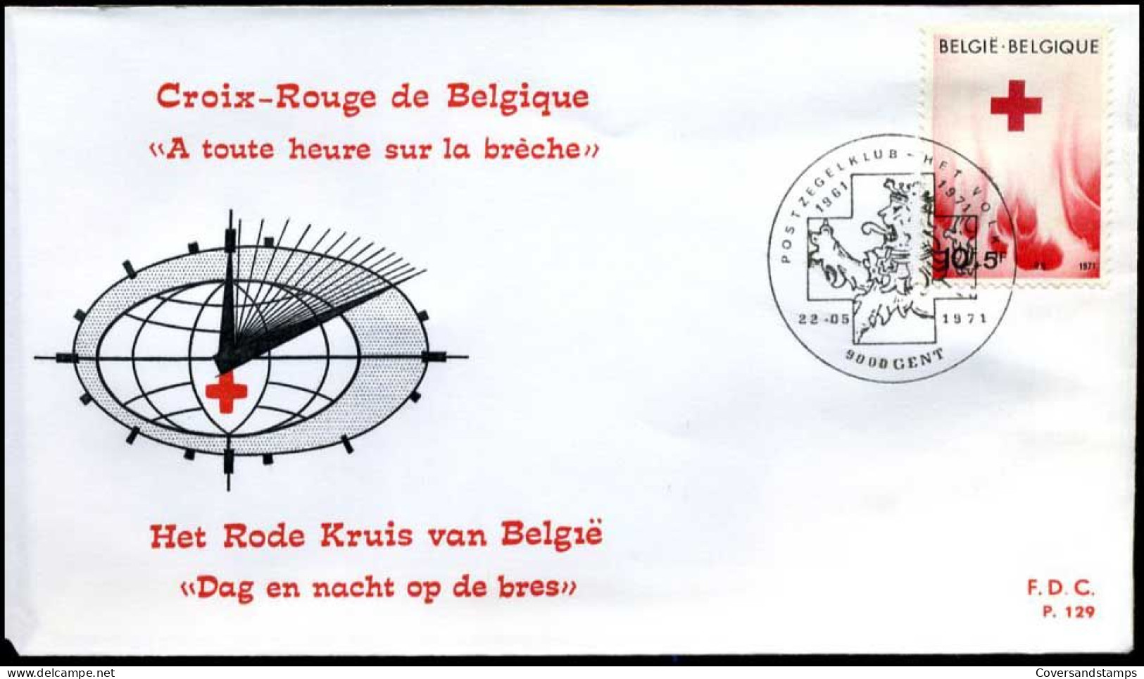 België - FDC - 1588 - Rode Kruis Van België - Stempel : Gent - 1971-1980