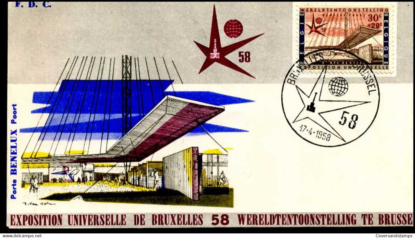 - 1047 - FDC - Expo 58 In Brussel - 1951-1960