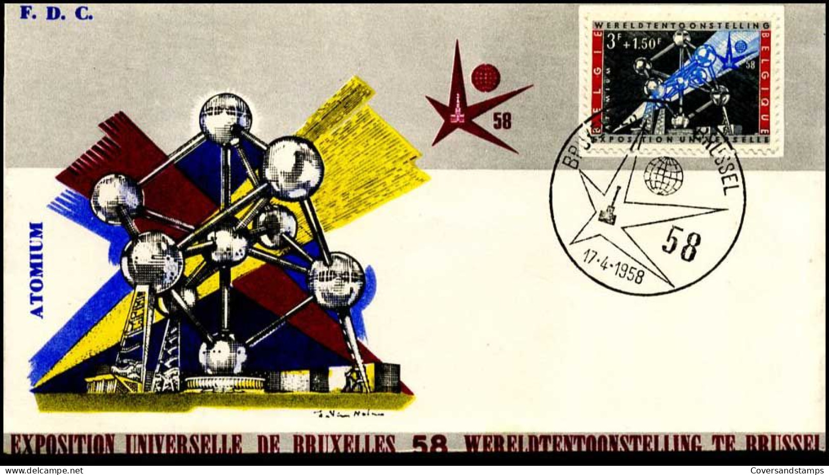 - 1051 - FDC - Expo 58 In Brussel - 1951-1960