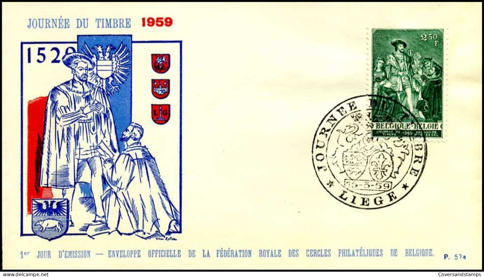 - 1093 - Dag Van De Postzegel - FDC - P67 - Groen - 1951-1960