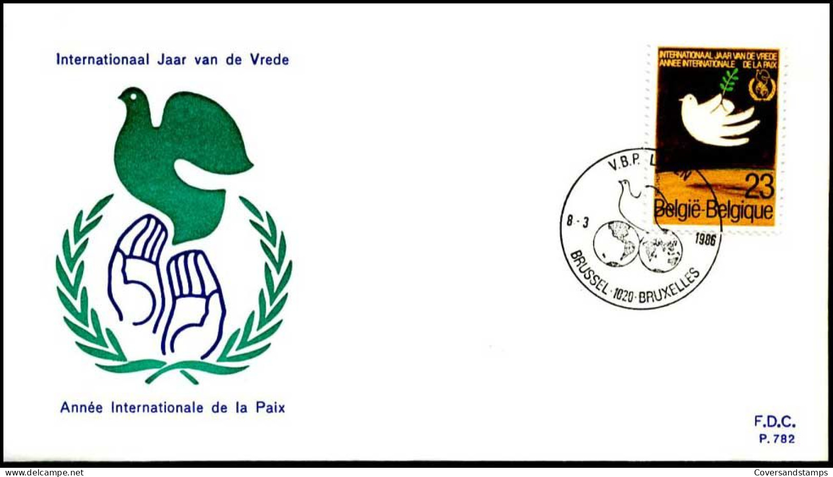 - 2202 - FDC - Internationaal Jaar Van De Vrede - 1981-1990