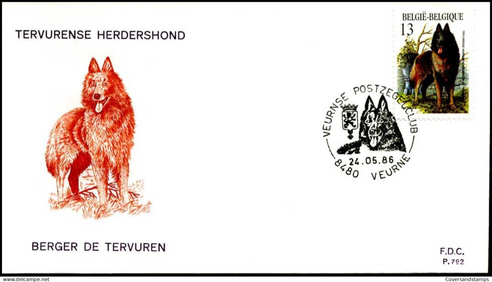 - 2214 - FDC - Belgische Honderassen    - 1981-1990