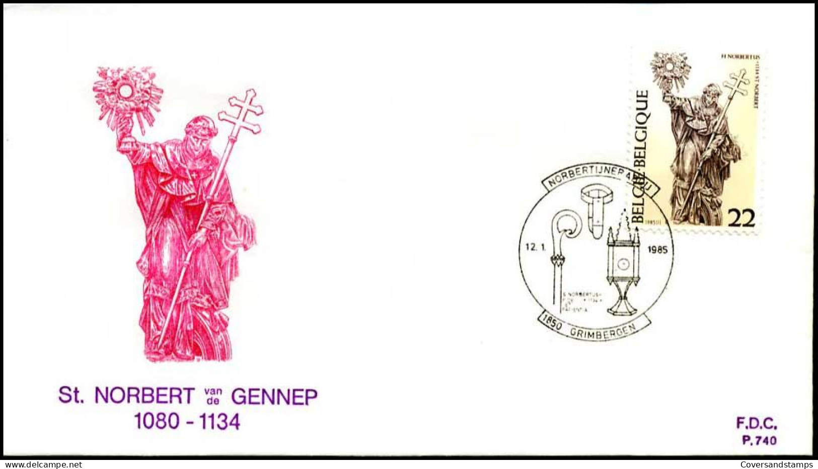 - 2156 - FDC - Norbert De Gennep (1080-1134)    - 1981-1990