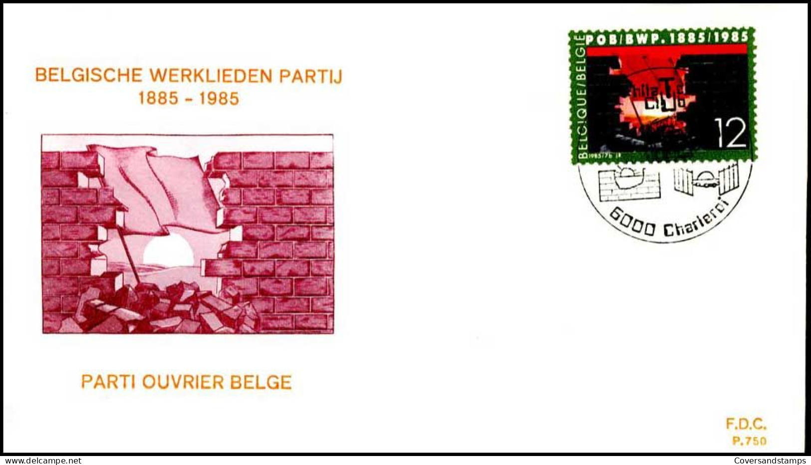 - 2167 - FDC - Belgische Werkliedenpartij    - 1981-1990