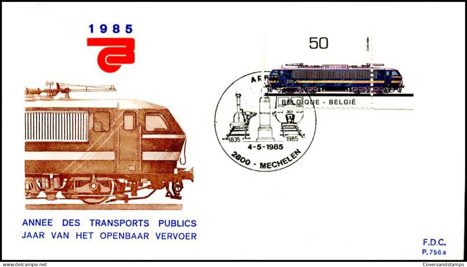 - 2174 - FDC - Jaar Van Het Openbaar Vervoer    - 1981-1990