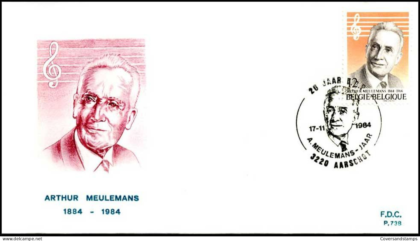 - 2154 - FDC - Arthur Meulemans (1884-1966)    - 1981-1990