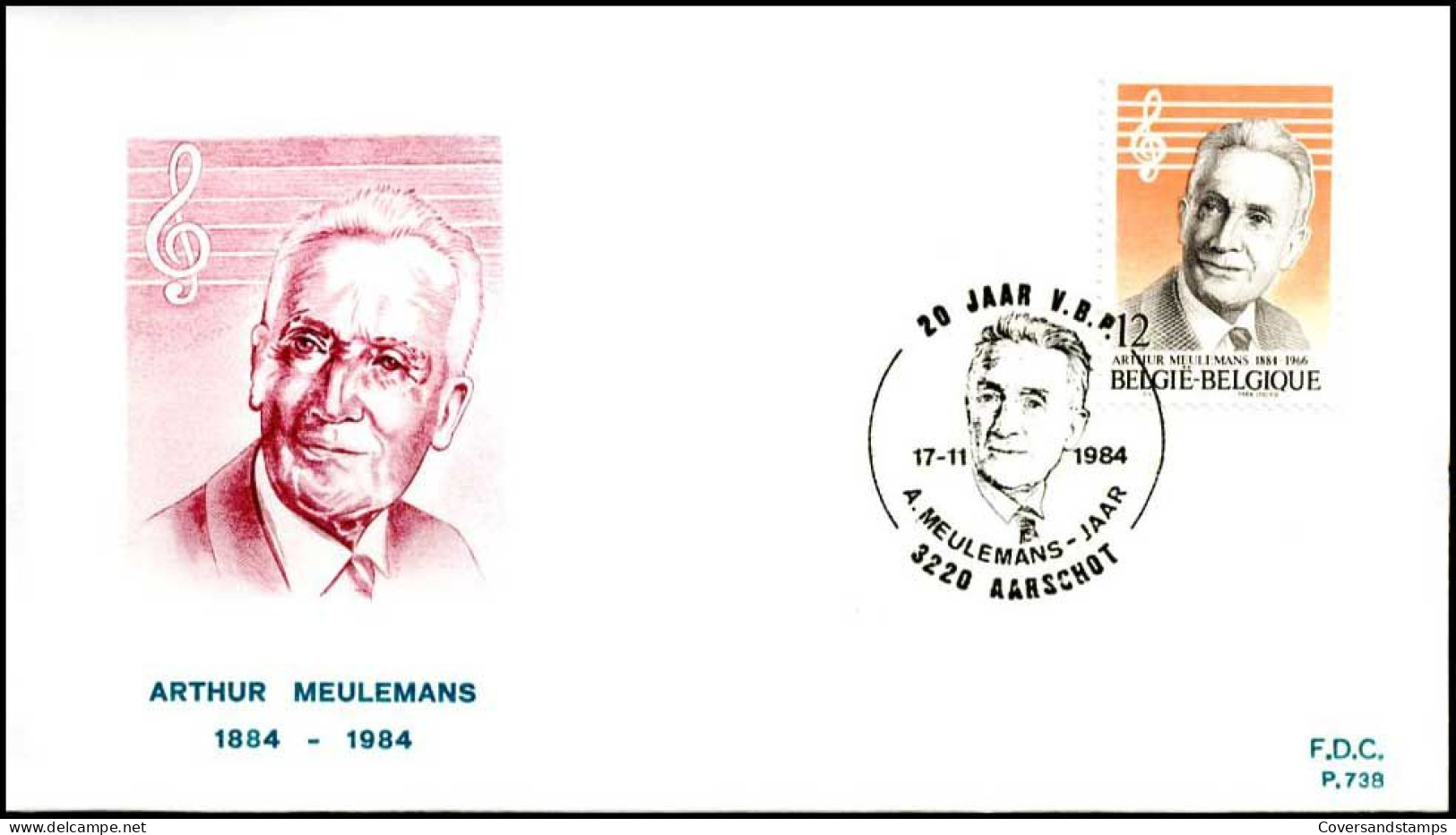 - 2154 - FDC - Arthur Meulemans (1884-1966)    - 1981-1990