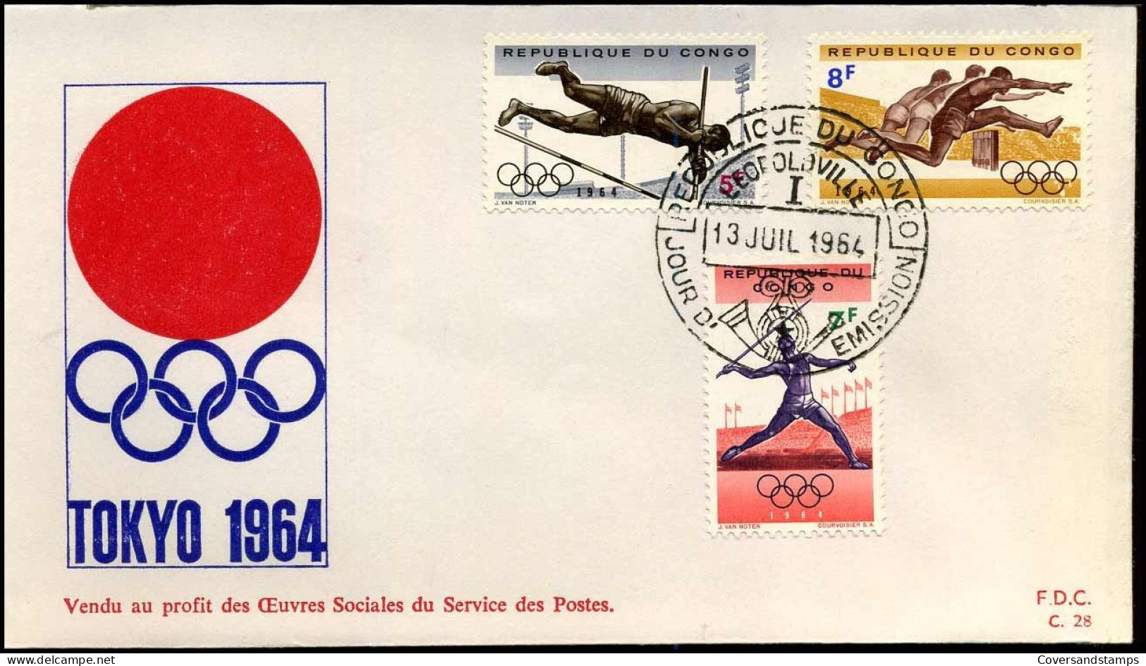 FDC - 545/50 Olympische Spelen Tokio - Autres & Non Classés