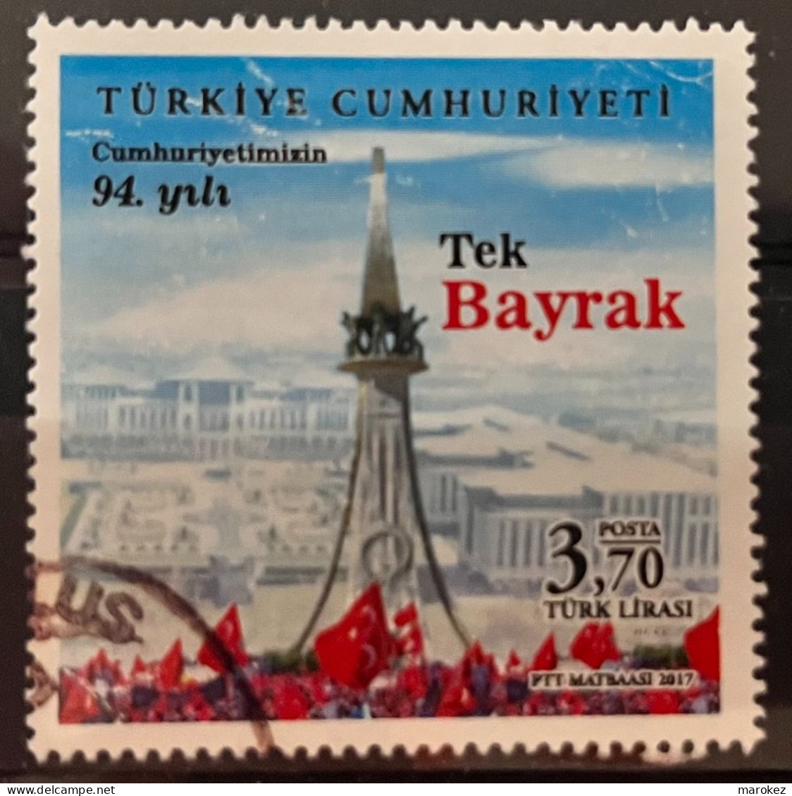 TURKEY 2017 Politics - Turkish Republic Anniversary Postally Used MICHEL # 4377 - Oblitérés