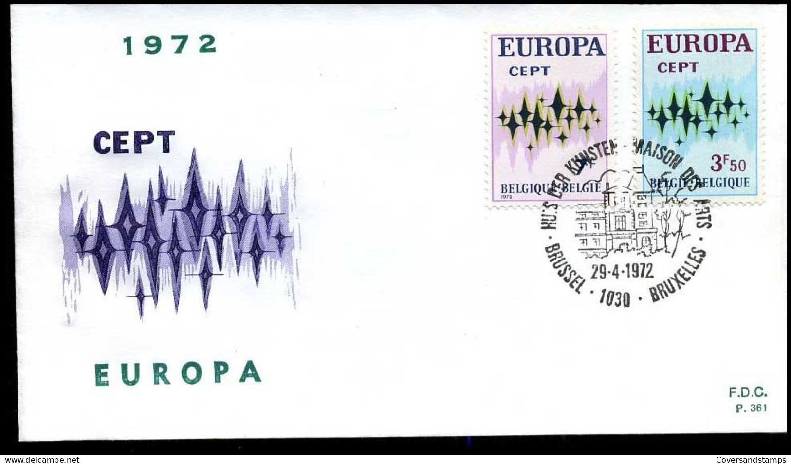 België - FDC -1623/24 Europa CEPT  --  Stempel : Brussel-Bruxelles - 1971-1980