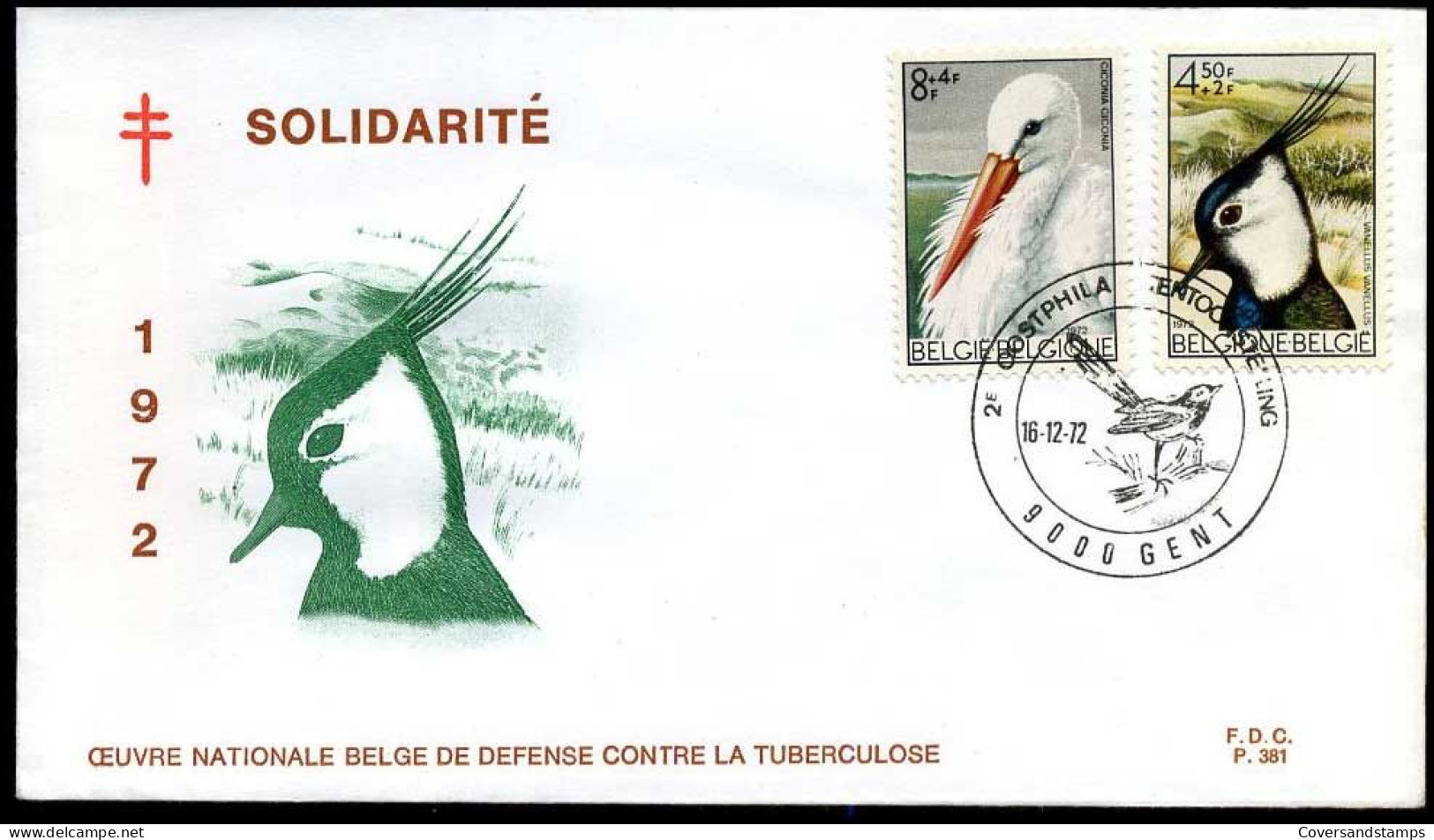 België - FDC -1652/55 Vogels Het "Het Zwin"  --  Stempel : Gent - 1971-1980