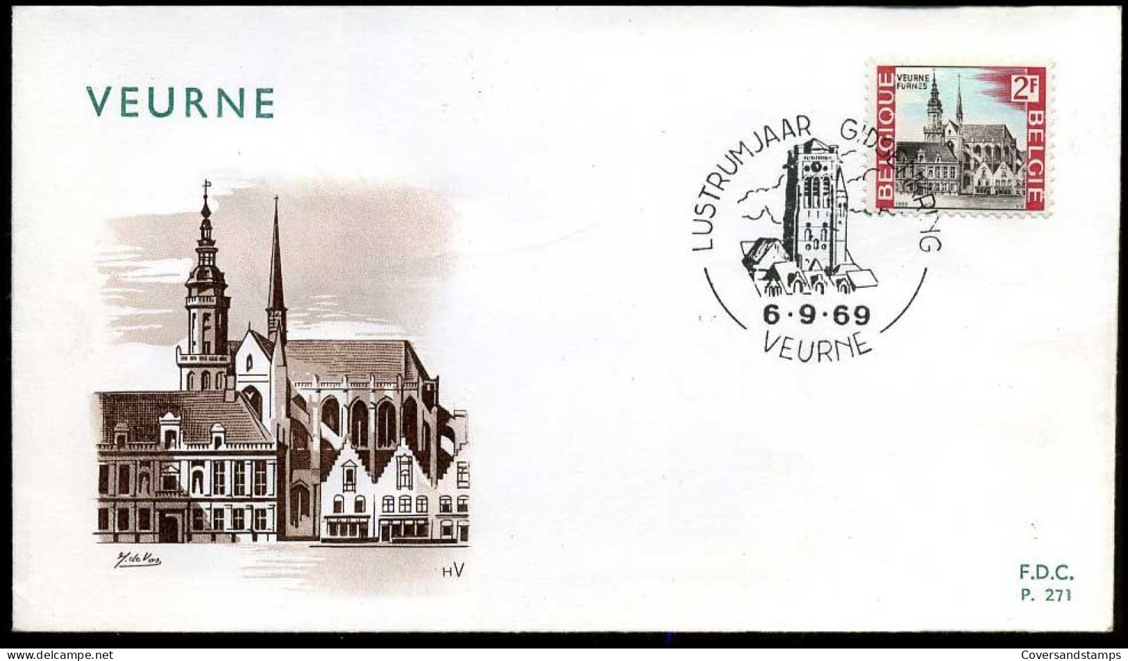 België - FDC -1503 Toeristisch, Veurne    --  Stempel : Veurne - 1961-1970