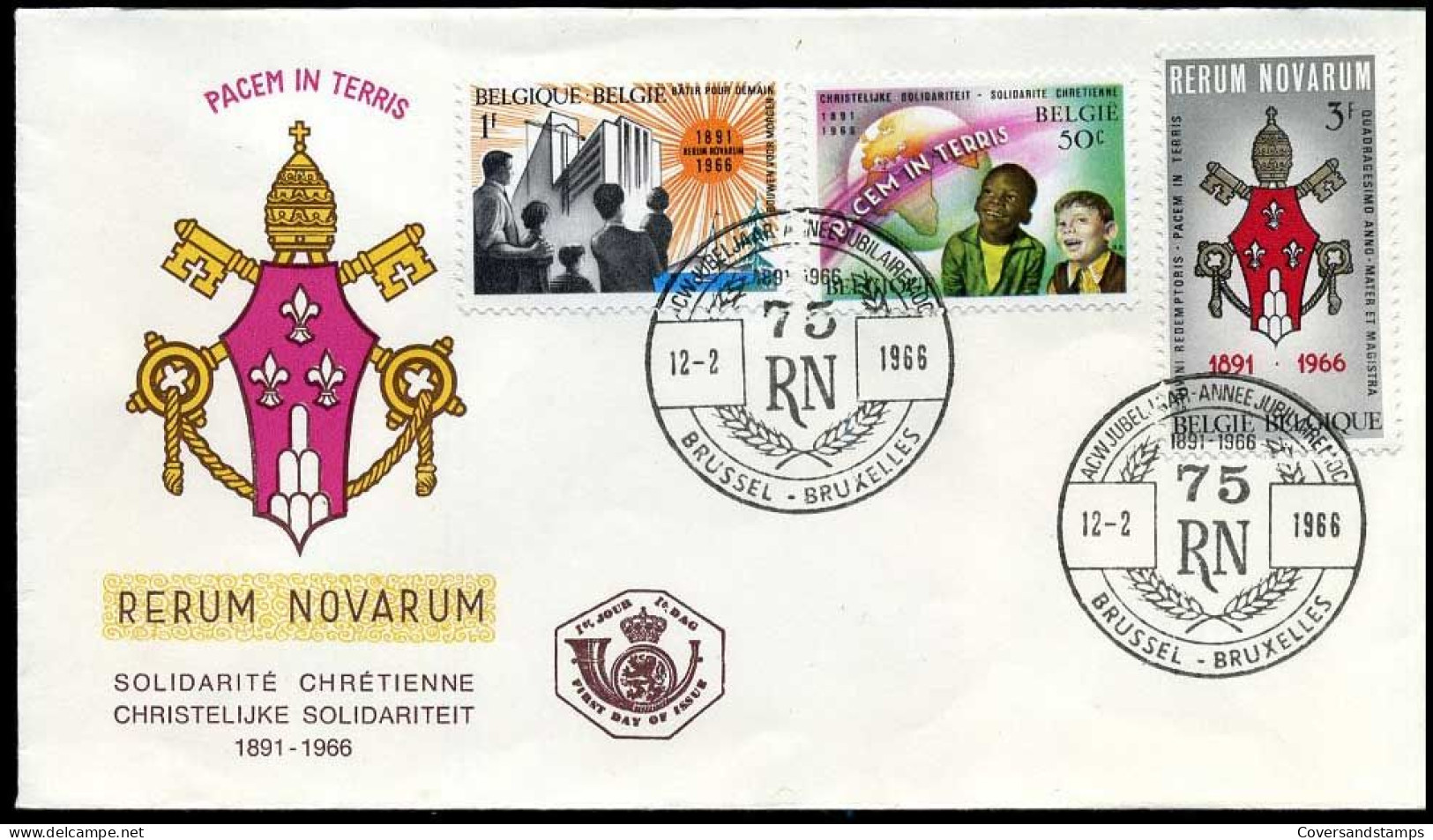 België - FDC -1360/62 Rerum Novarum   --  Stempel : Brussel-Bruxelles - 1961-1970