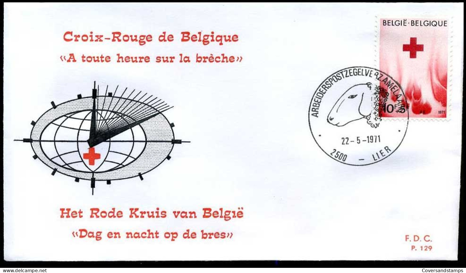 België - FDC -1588 Rode Kruis Van België   --  Stempel : Lier - 1971-1980