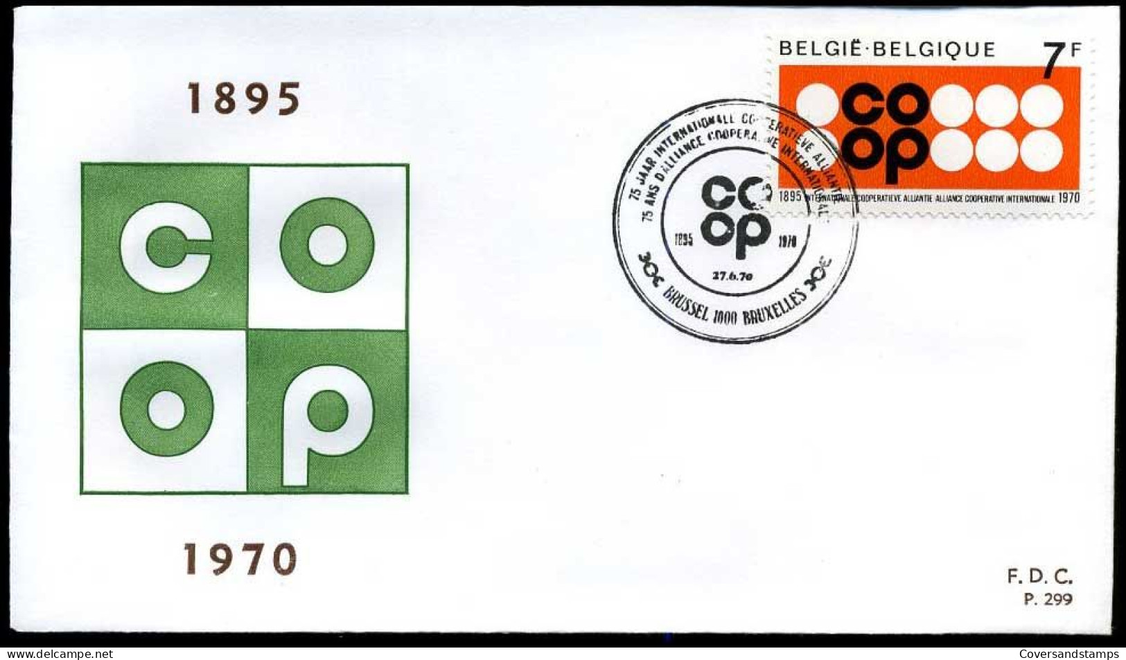 België - FDC -1536 Internationale Coöperatieve Alliantie --  Stempel : Brussel-Bruxelles - 1961-1970