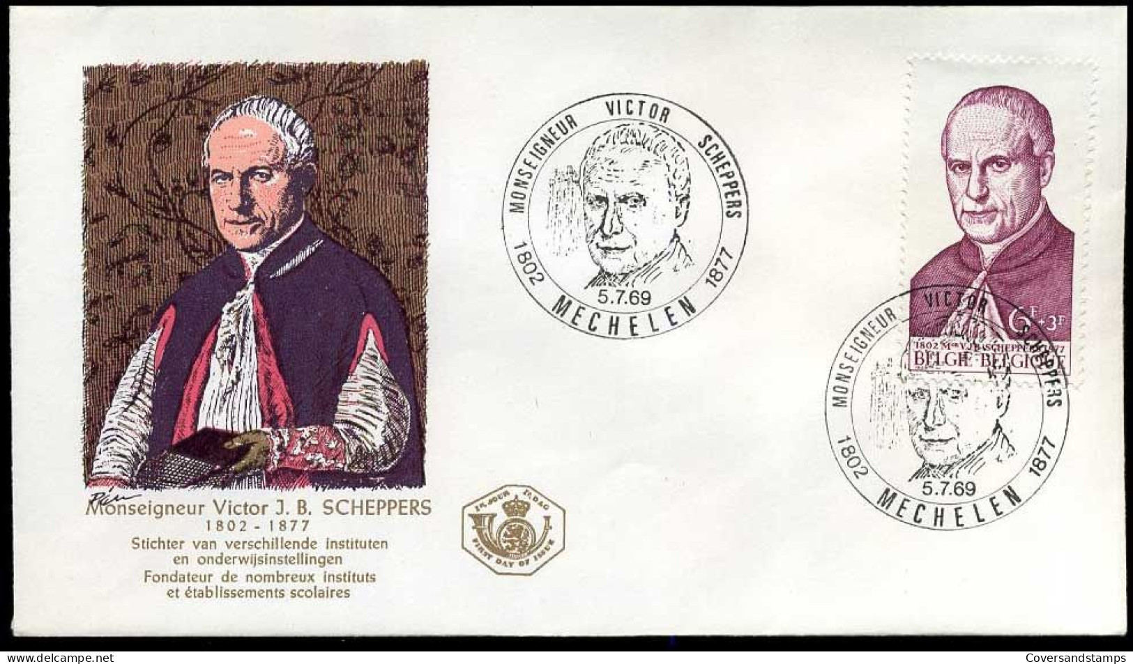 België - FDC -1499 Mgr Scheppers --  Stempel : Mechelen - 1961-1970