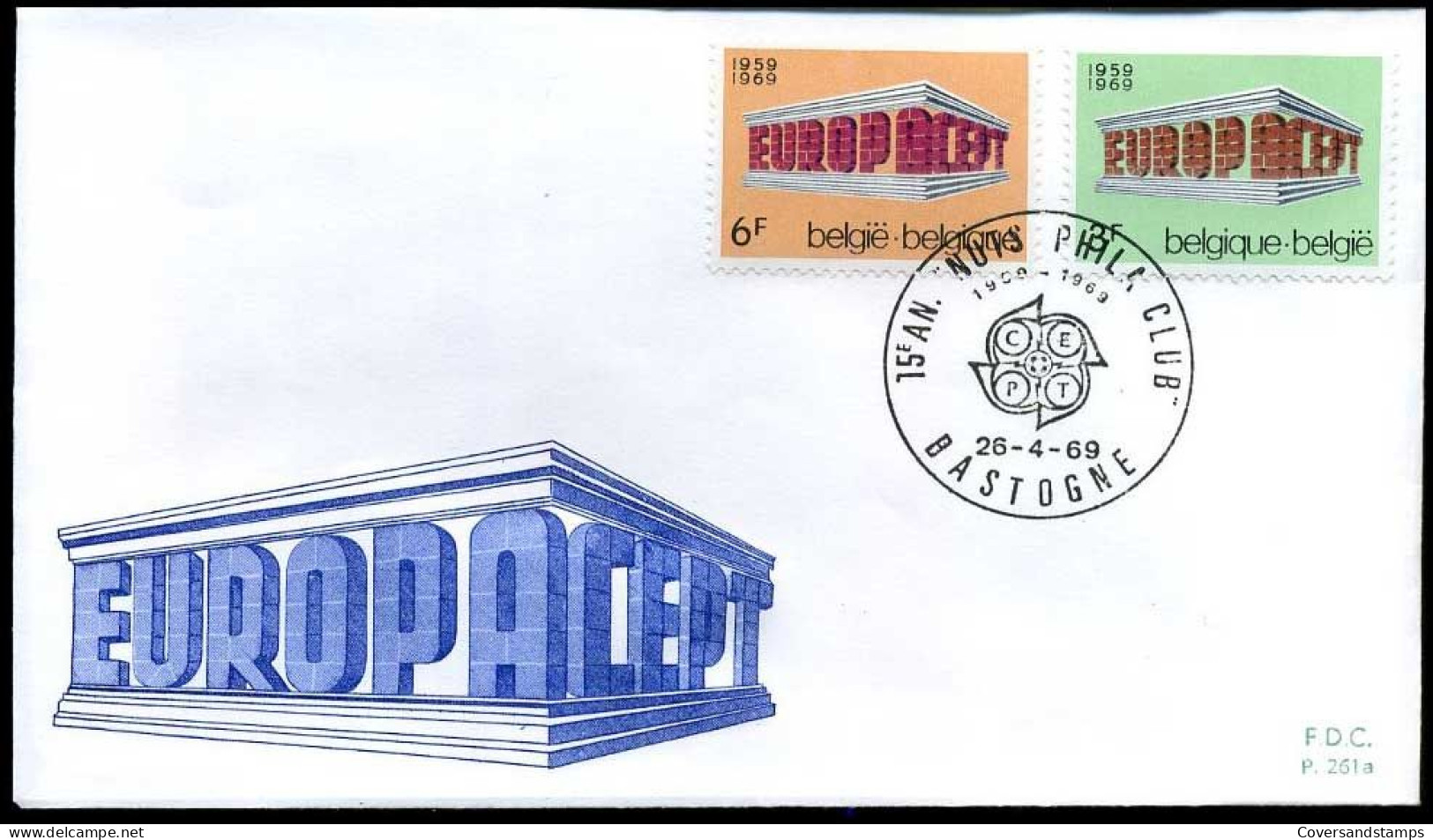 België - FDC -1489/90 Europa CEPT  --  Stempel : Bastogne - 1961-1970
