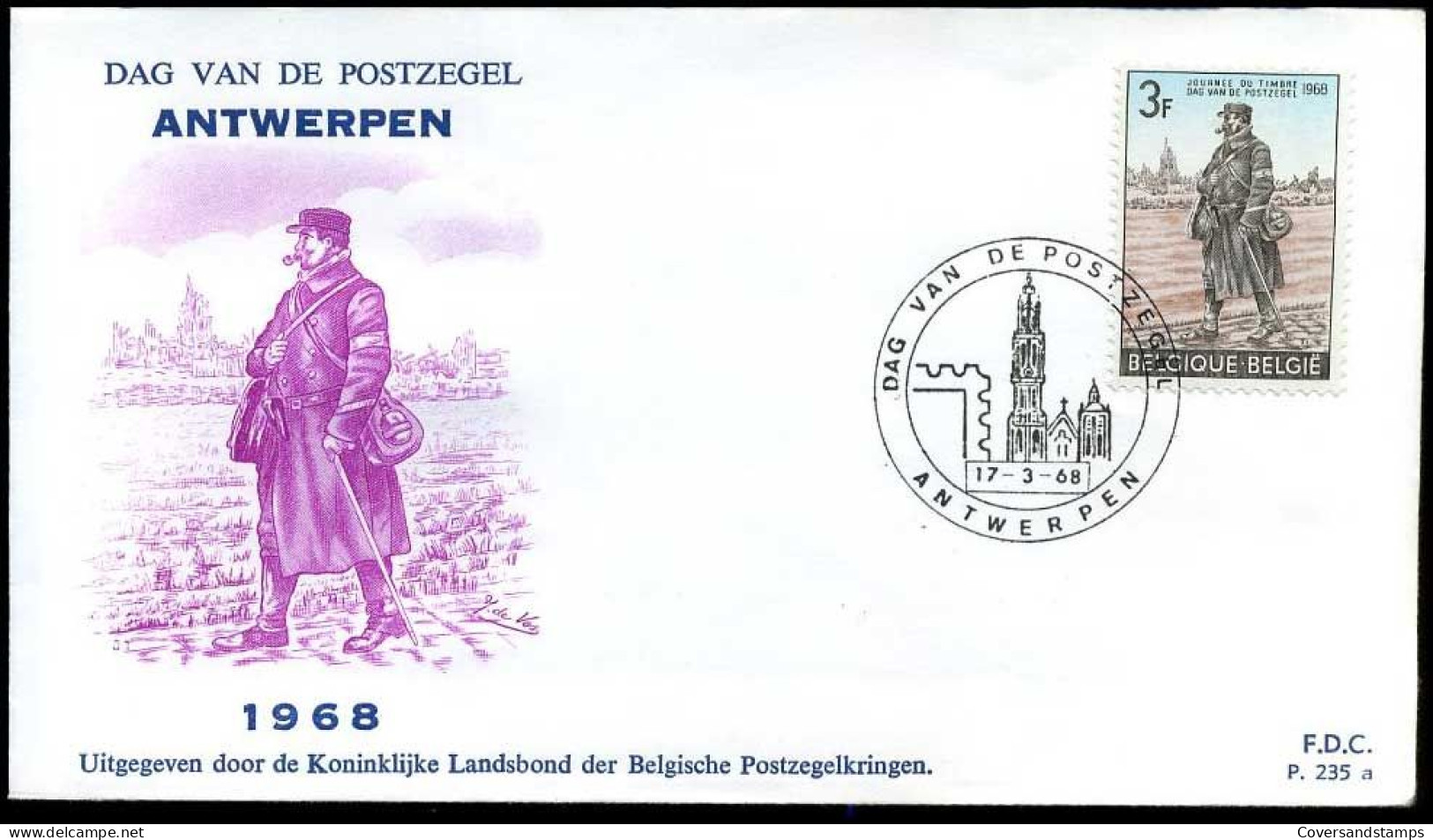 België - FDC -1445 Dag Van De Postzegel  --  Stempel : Antwerpen - 1961-1970