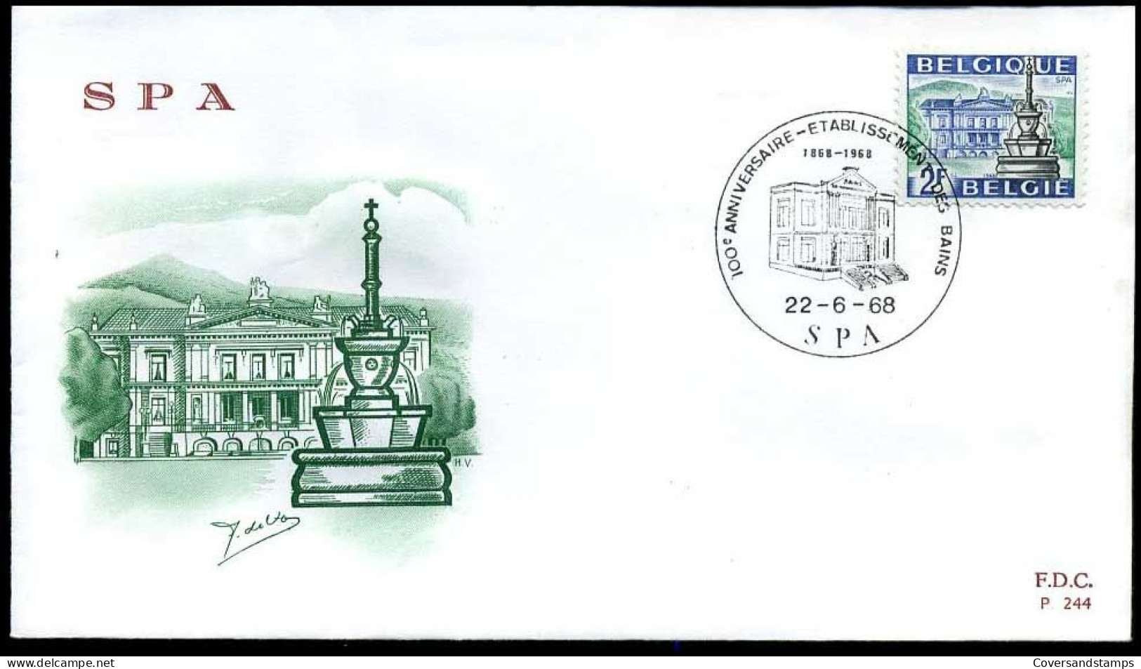 België - FDC -1462 Badinrichting En Pouhon Van Spa   --  Stempel : Spa - 1961-1970