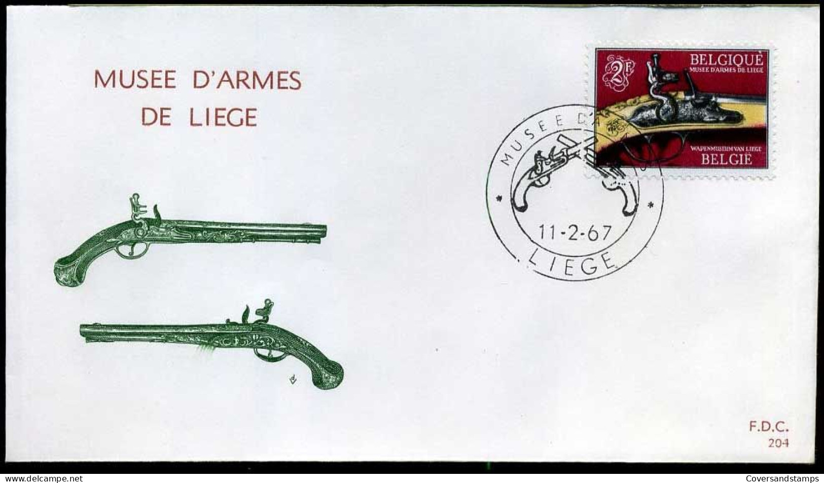 België - FDC -1406 Wapenmuseum Te Luik  --  Stempel : Liège - 1961-1970