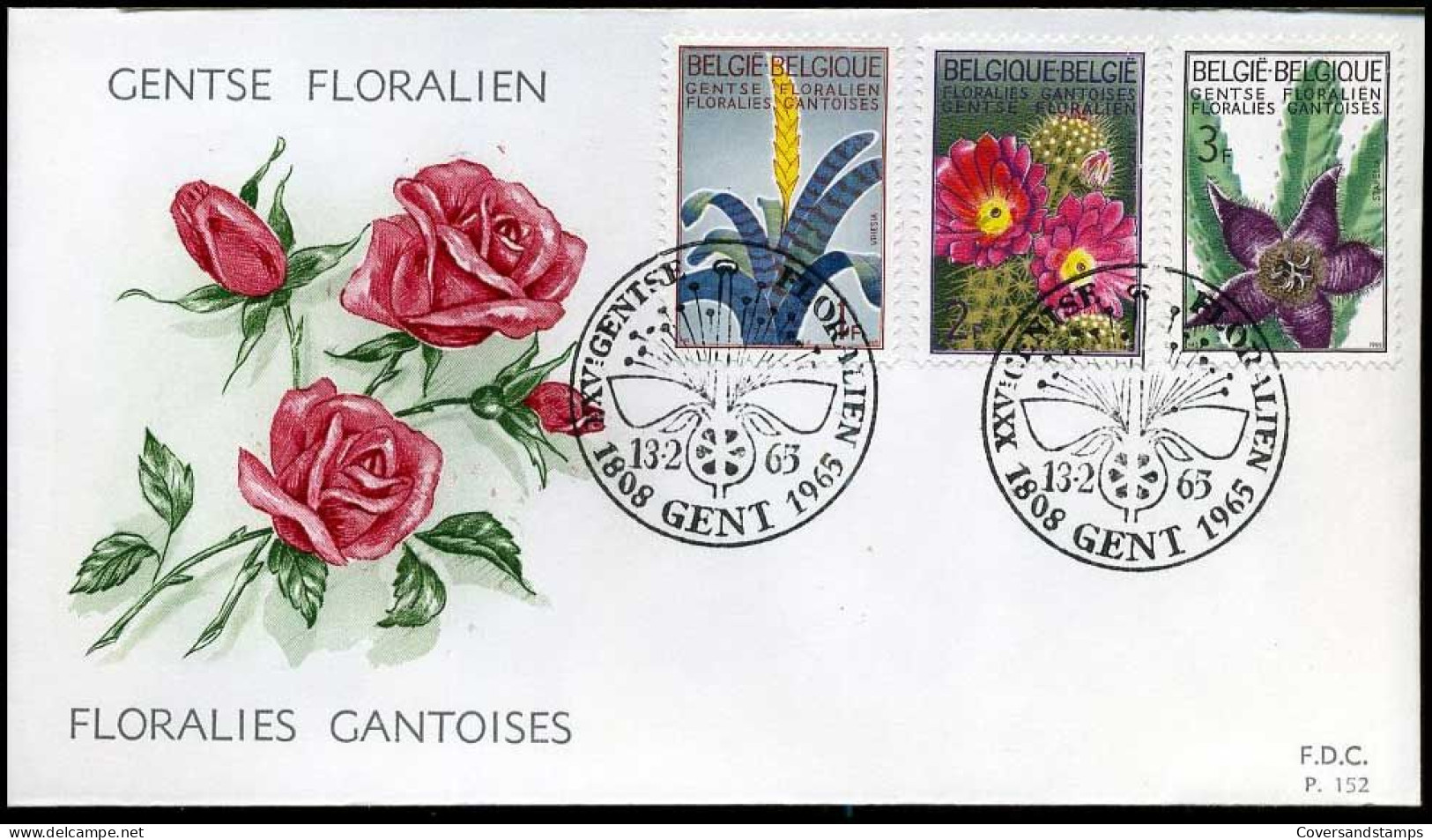 België - FDC -1315/17 Gentse Floraliën  --  Stempel : Gent - 1961-1970