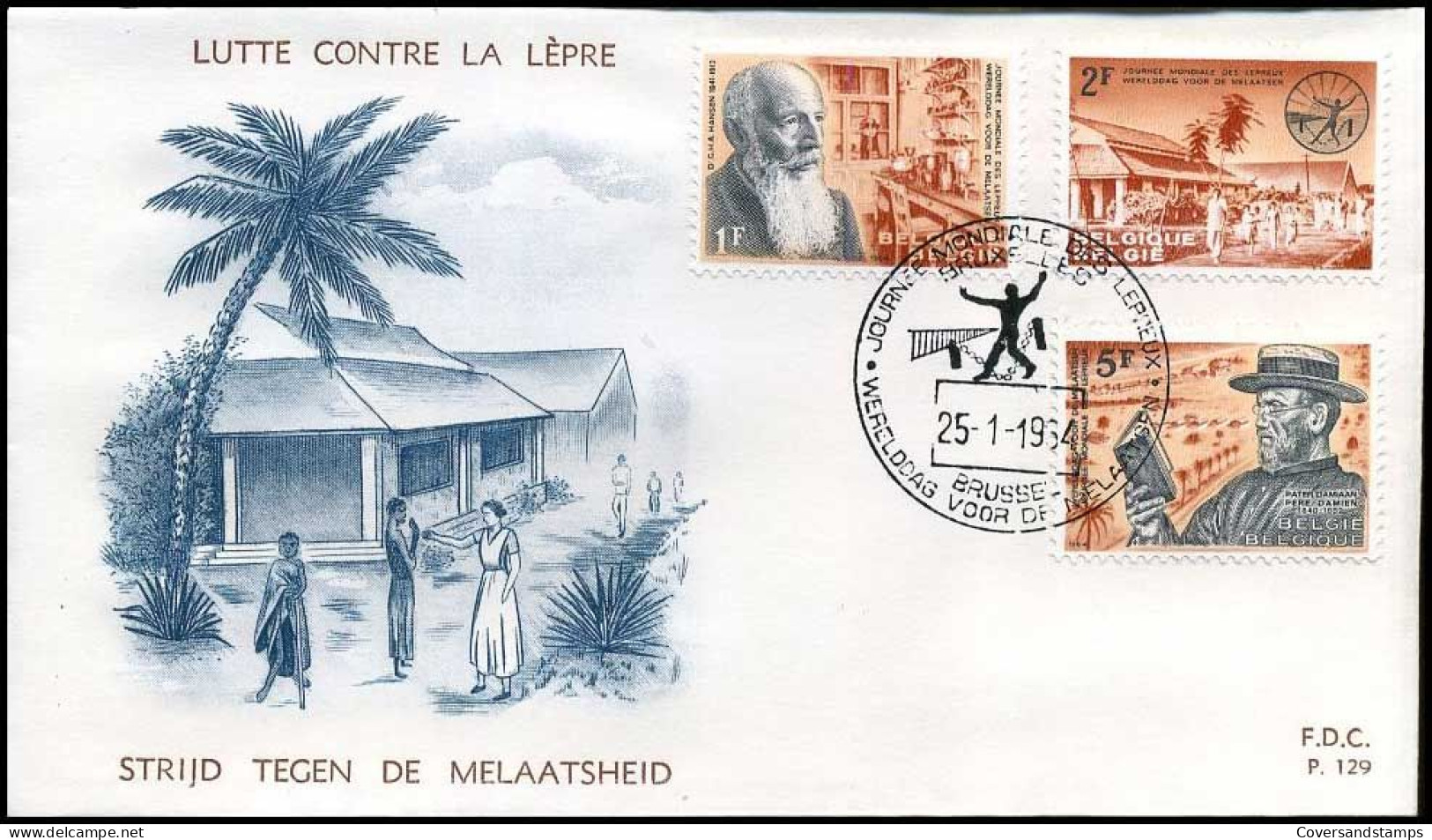 België - FDC -1278/80 Werelddag Voor De Melaatsen -- Stempel : Bruxelles-Brussel - 1961-1970