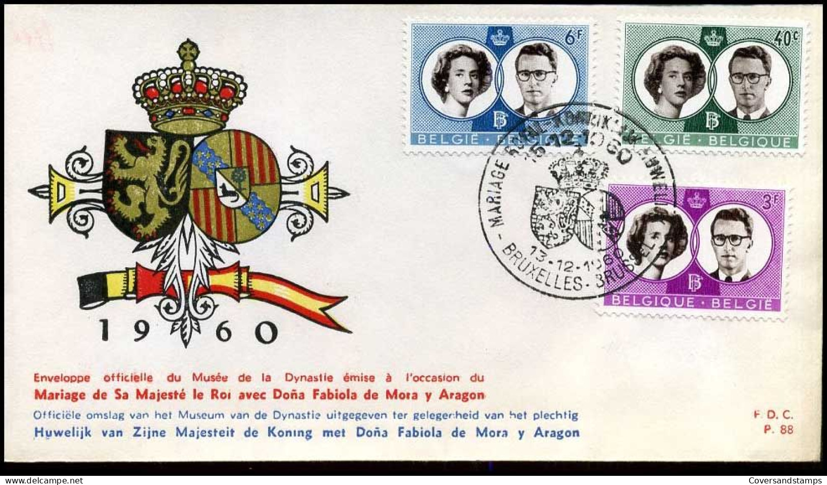 België - FDC -1169/71 Koninklijk Huwelijk -- Stempel : Bruxelles-Brussel - 1951-1960