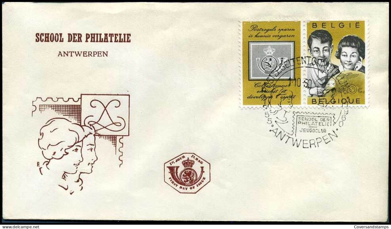 België - FDC -1152  Jeugdfilatelie -- Stempel : Antwerpen - 1951-1960