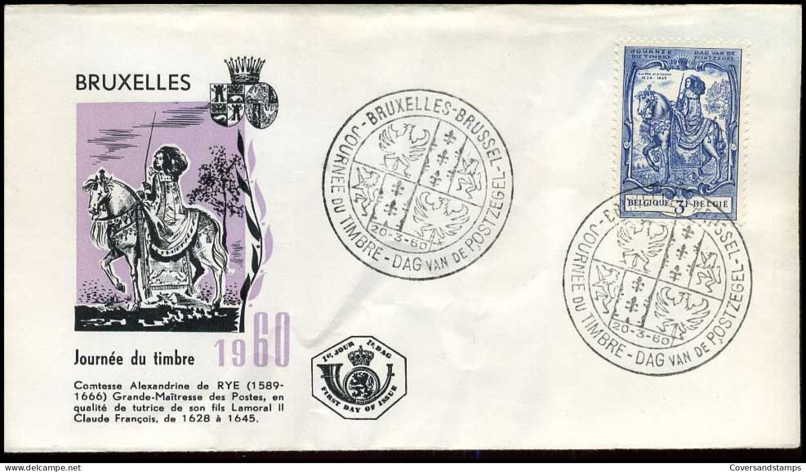 België - FDC -1121 Dag Van De Postzegel -- Stempel : Bruxelles-Brussel - 1951-1960