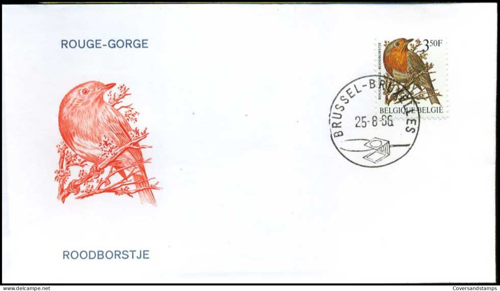 België - FDC - 2223 - André Buzin, Roodborstje-- Stempel : Brussel/Bruxelles - 1981-1990