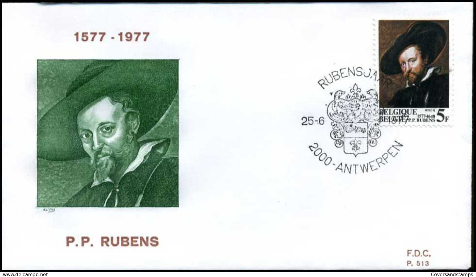 België - FDC - 1860 - P.P. Rubens -- Stempel  :  Antwerpen - 1971-1980