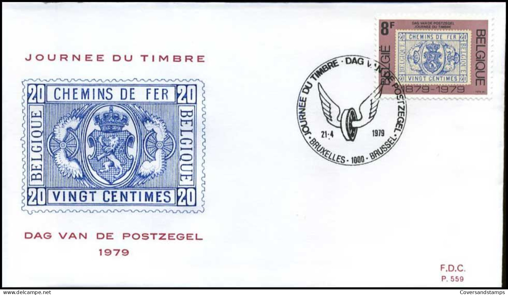 België - FDC -1929 - Dag Van De Postzegel -- Stempel  :  Bruxelles/Brussel - 1971-1980