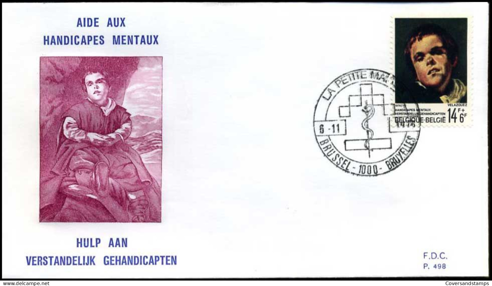 België - FDC -1836 - Verstandelijk Gehandicapten  -- Stempel  :  Brussel/Bruxelles - 1971-1980