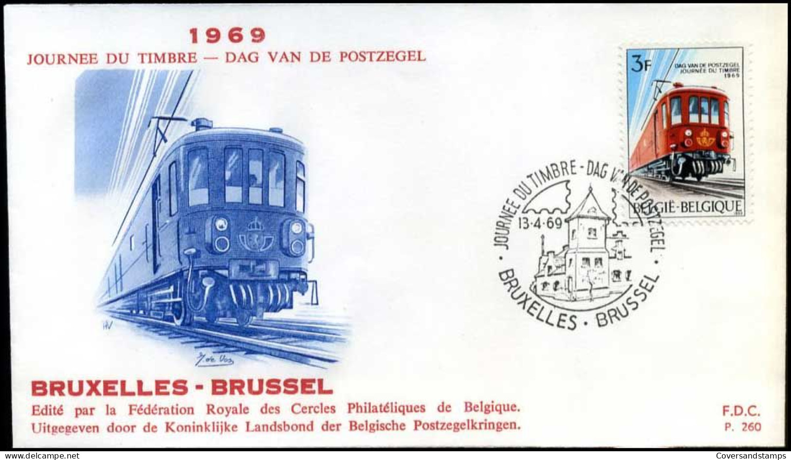 België - FDC -1488 - Dag Van De Postzegel  -- Stempel  :  Bruxelles/Brussel - 1961-1970