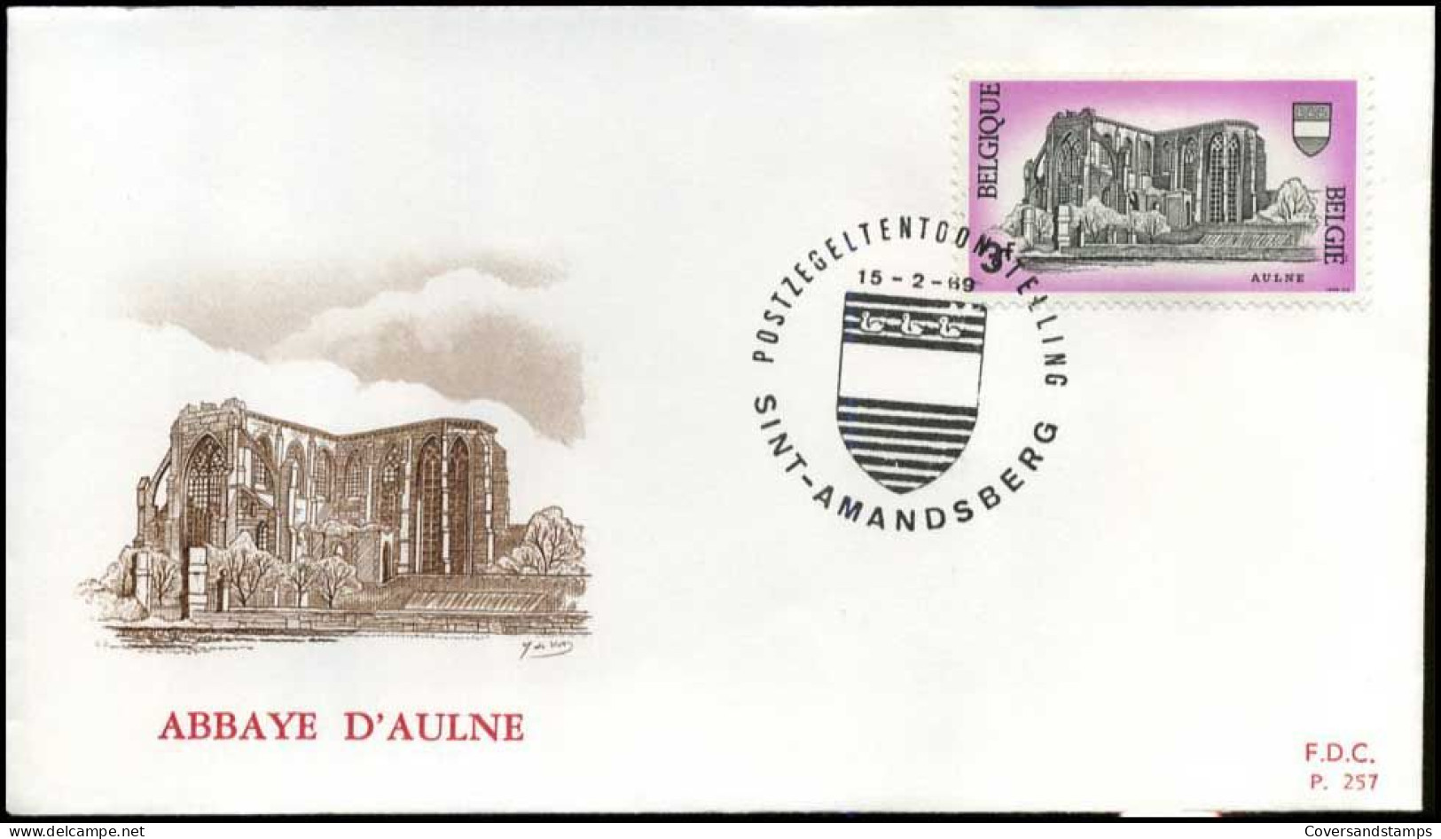 België - FDC -1483 - Abdij Van Aulne  -- Stempel  :  Sint-Amandsberg - 1961-1970