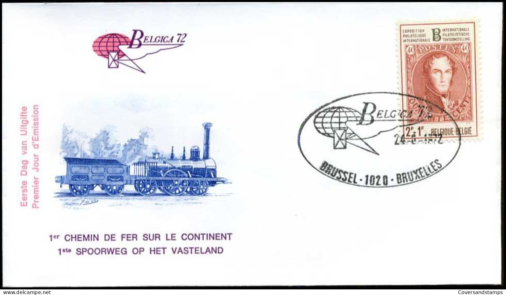 België - FDC -1627/35 - "Belgica 72", Tentoonstelling  -- Stempel  :  Brussel/Bruxelles - 1971-1980