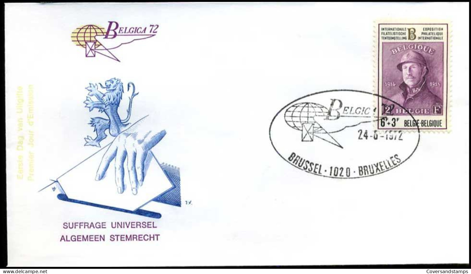 België - FDC -1627/35 - "Belgica 72", Tentoonstelling  -- Stempel  :  Brussel/Bruxelles - 1971-1980