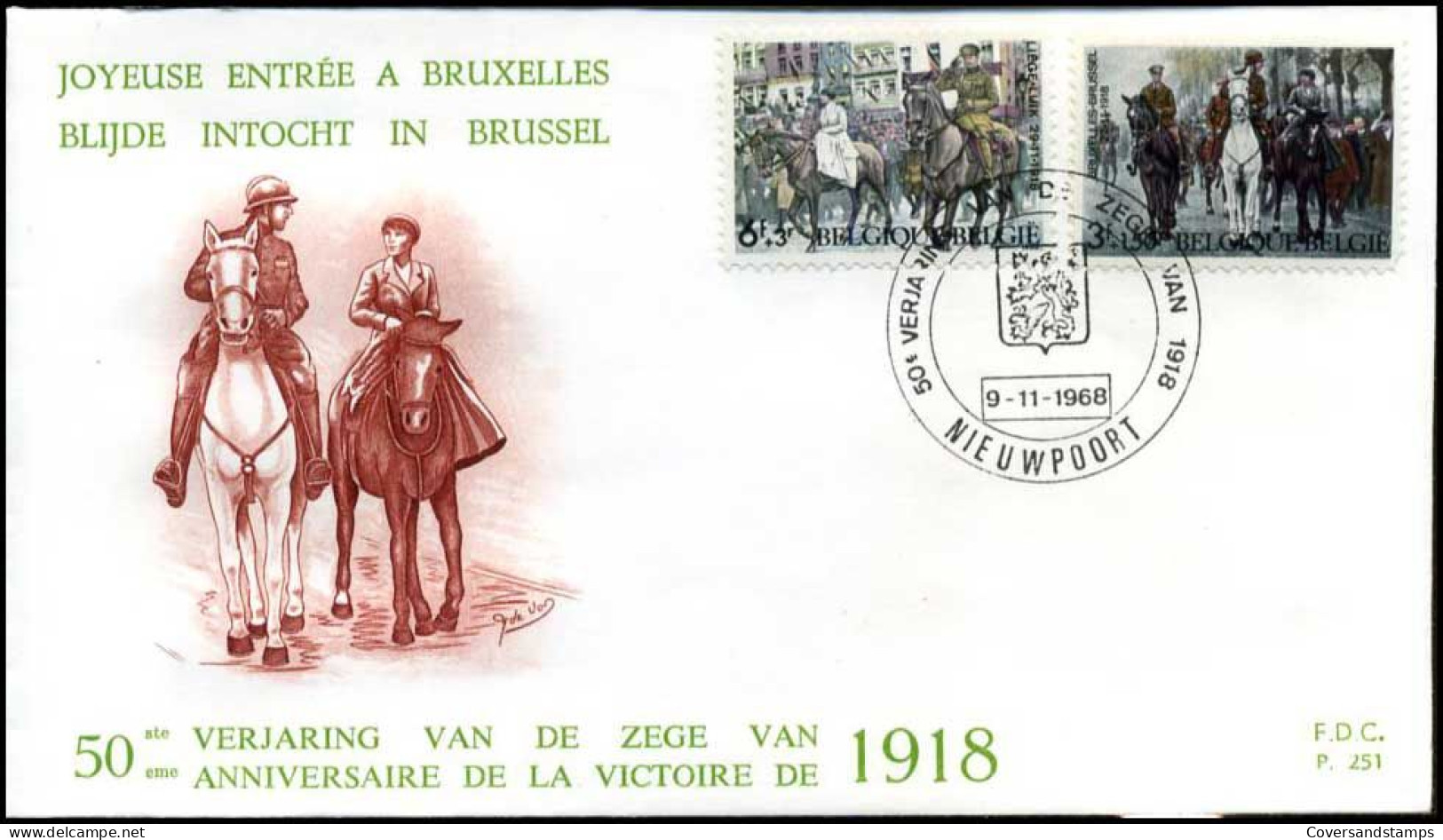 België - FDC -1474/77 - Blijde Intrede Van Het Koninklijkj Paar -- Stempel  :  Nieuwpoort - 1961-1970