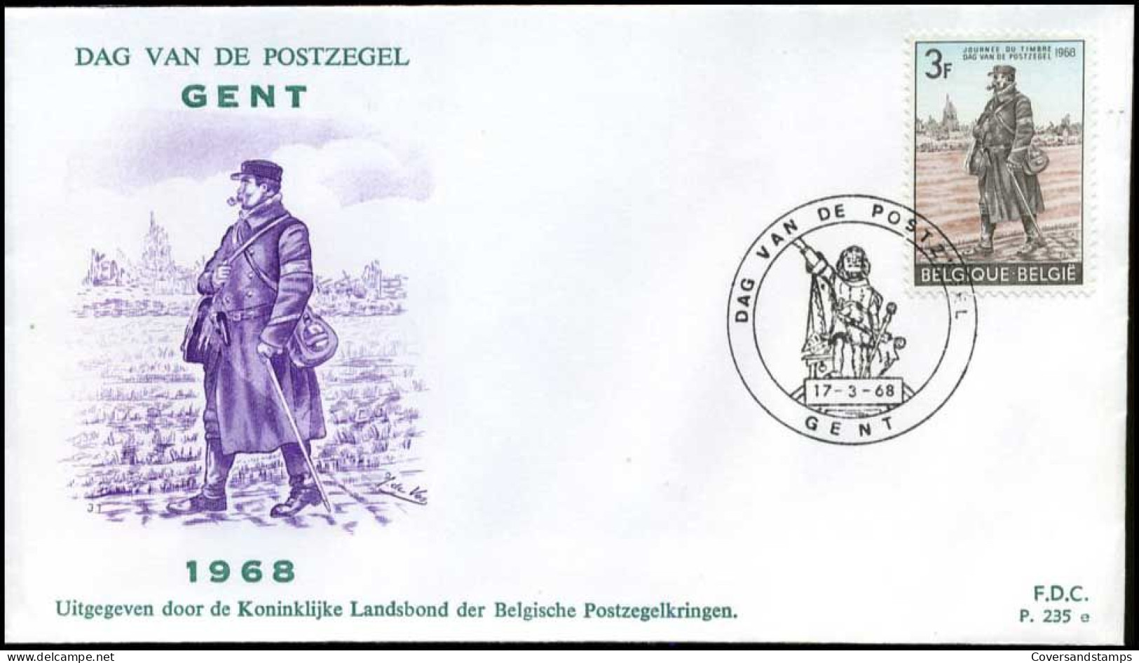 België - FDC -1445 - Dag Van De Postzegel -- Stempel  : Gent - 1961-1970