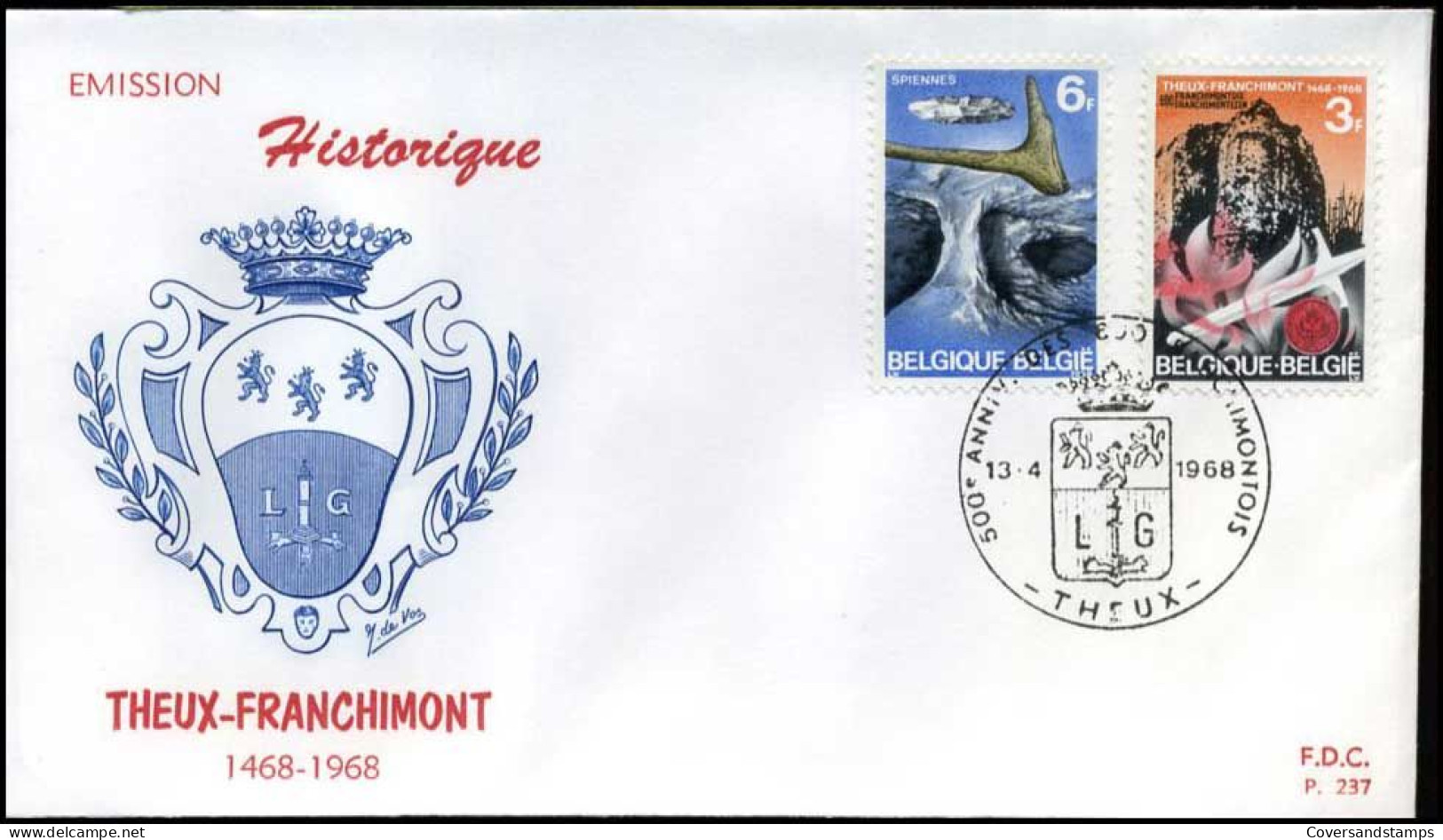 België - FDC -1448/51 - Historische Uitgifte -- Stempel  : Theux - 1961-1970