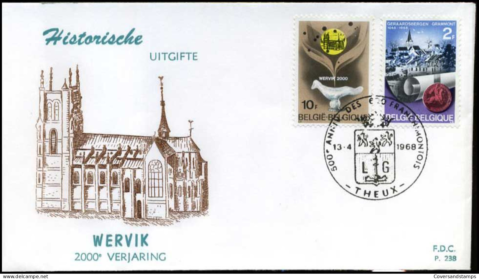 België - FDC -1448/51 - Historische Uitgifte -- Stempel  : Theux - 1961-1970