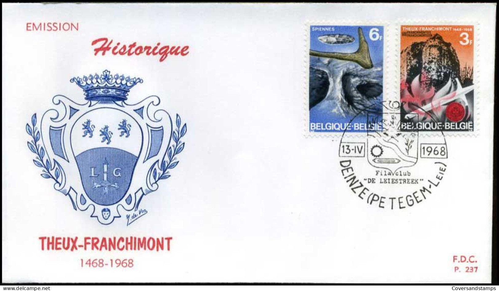 België - FDC -1448/51 - Historische Uitgifte -- Stempel  : Deinze (Petegem- - 1961-1970