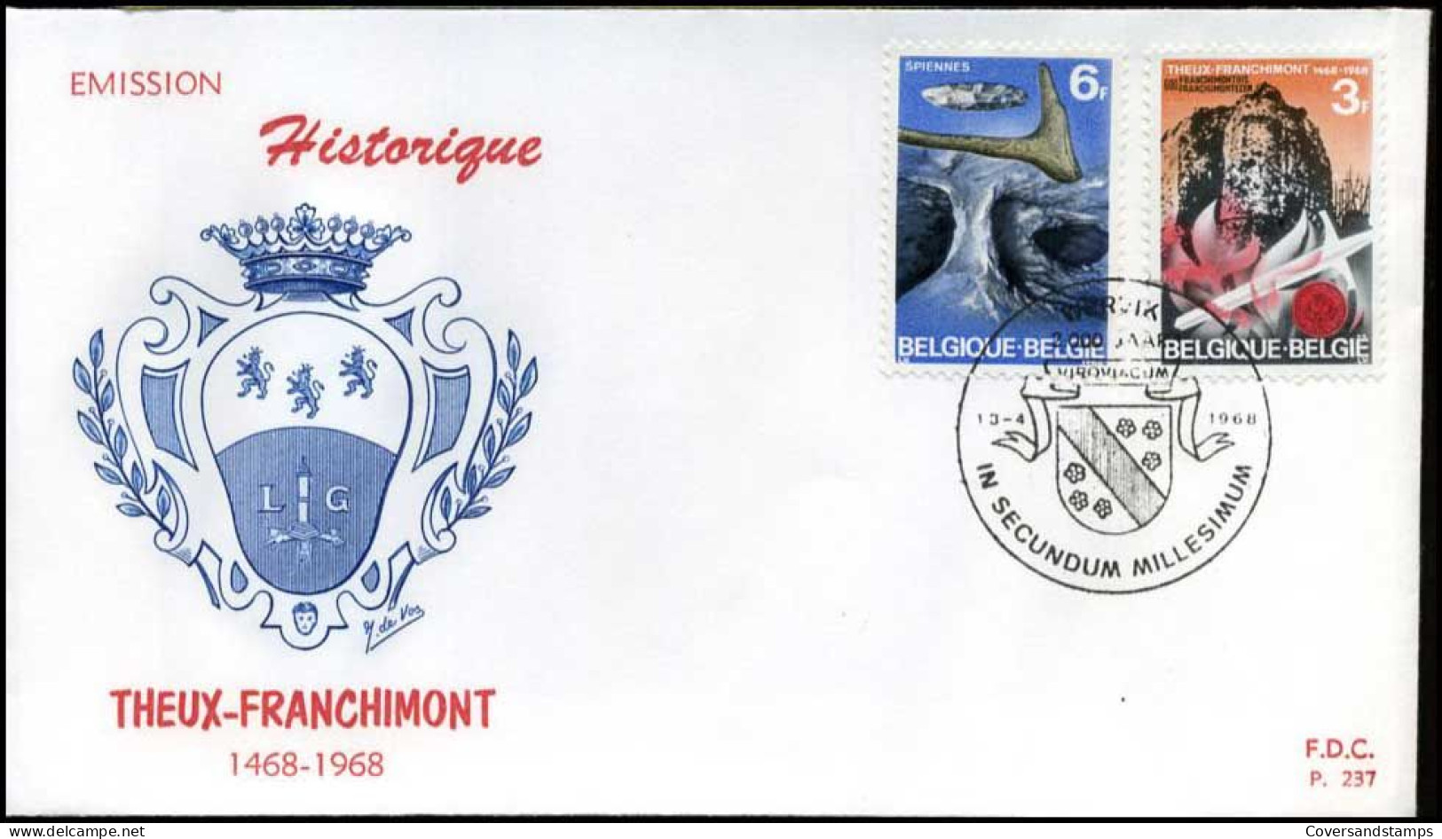 België - FDC -1448/51 - Historische Uitgifte -- Stempel  : Wervik - 1961-1970