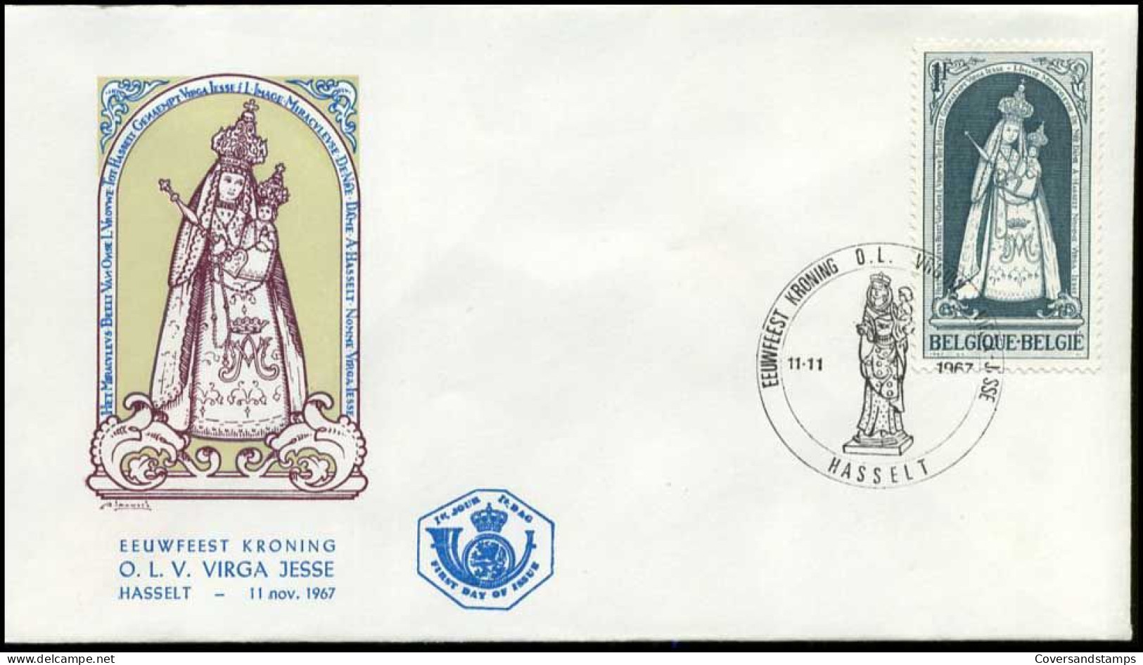 België - FDC -1436 - Kerstmis - Stempel : Hasselt - 1961-1970