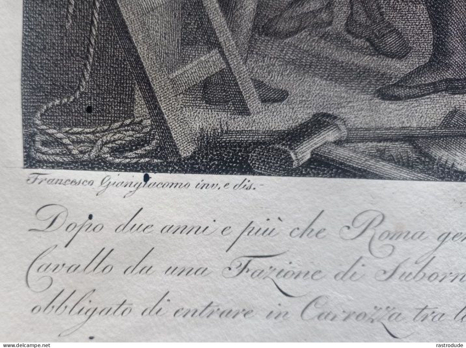1815 - 1820 INCISIONE GIUSEPPE CALENDI (1761 - 1831) - PAPA PIO VII COSTRETTO A PARTIRE PER LA FRANCIA SOTTO LA SCORTA - Stampe & Incisioni